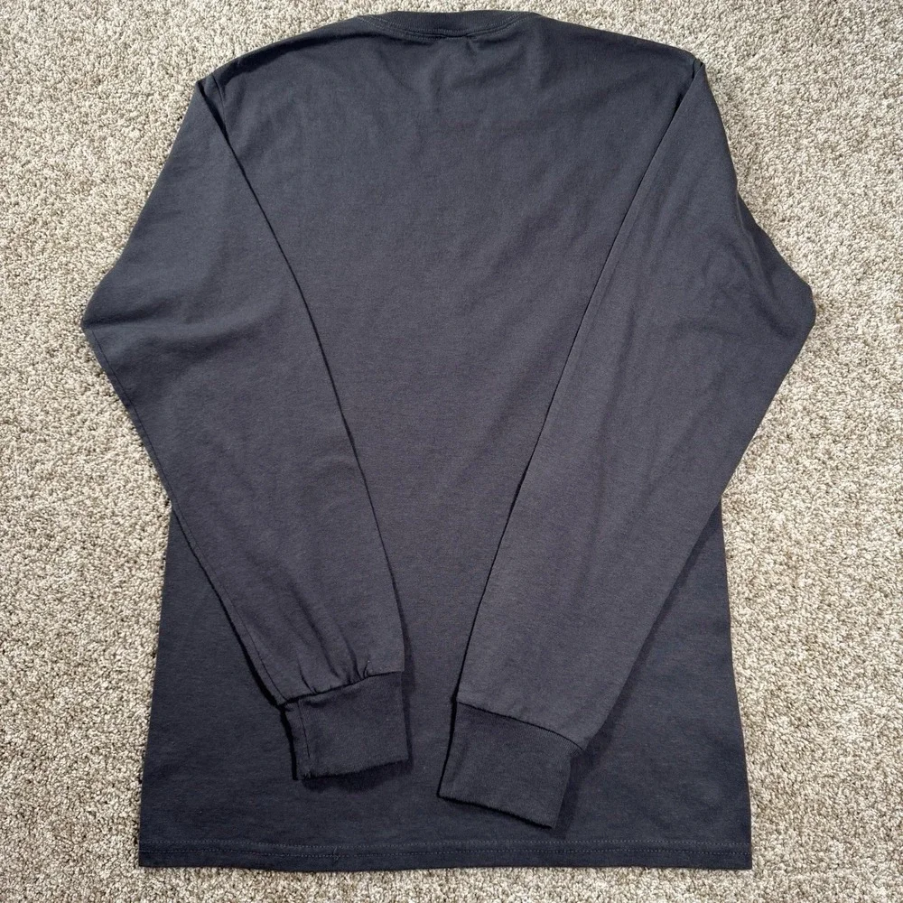 Here There Be Wizards Mens‎ Size S Dark Grey Long Sleeve Graphic T Shirt